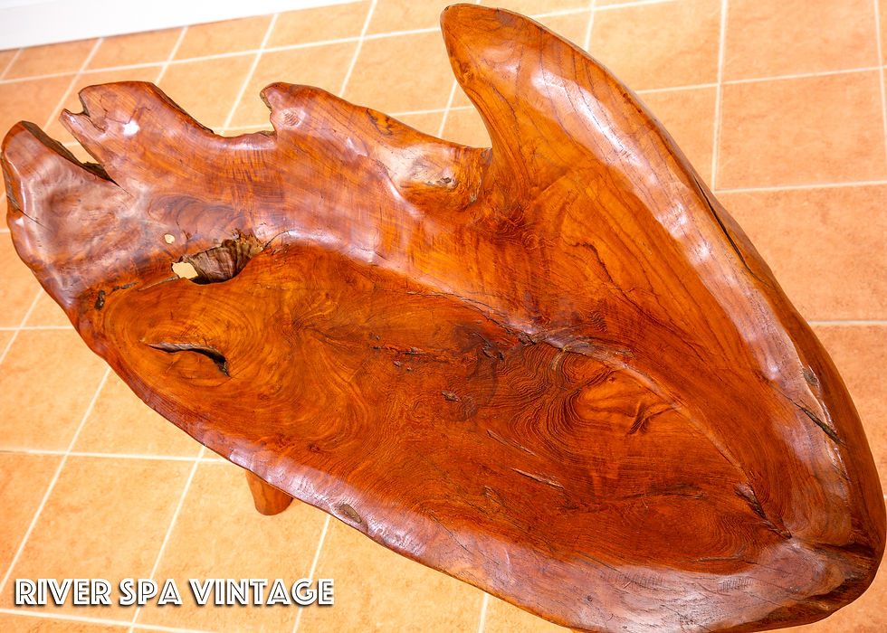 Thumbnail: Sculptural Statement Bench Teak Root Natural Organic Artistic Rustic Vintage MCM