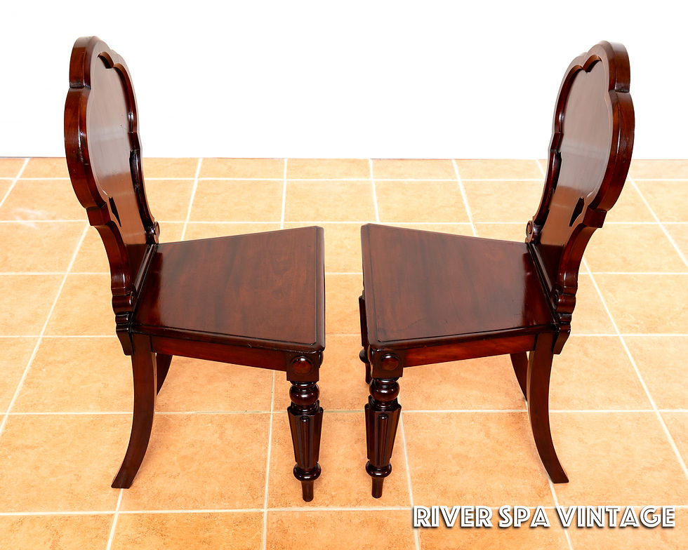 Thumbnail: Pair of Mahogany Hall Chairs 1810 Regency Gillows of Lancaster Carved Antique