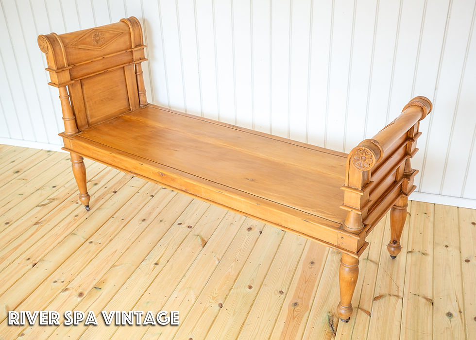 Thumbnail: Large Blonde Window Seat Banquette Bench Daybed Neoclassical Directoire Antique