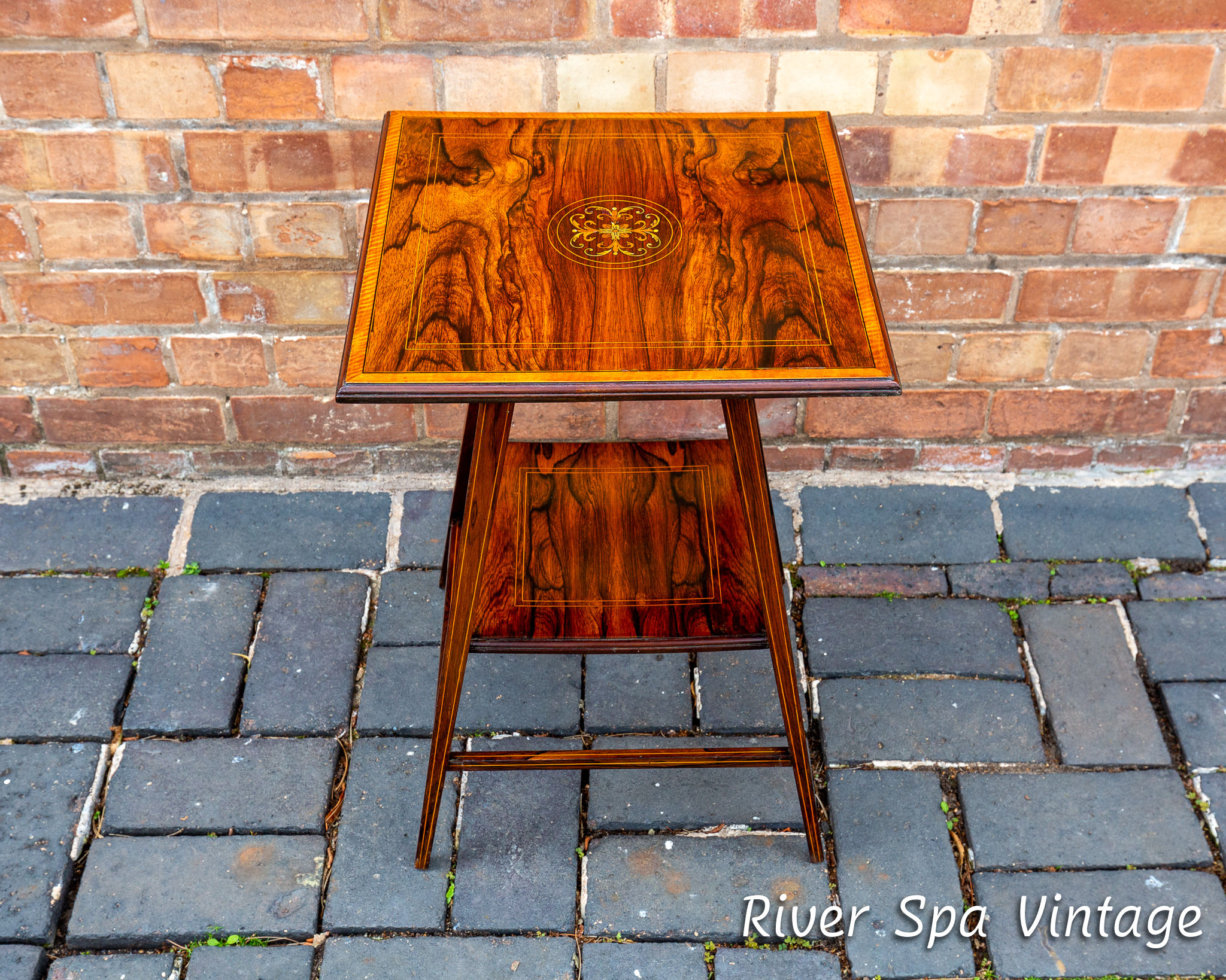 Rosewood Inlaid Side Table Antique Edwardian Decorative Lamp Table Early 20th C