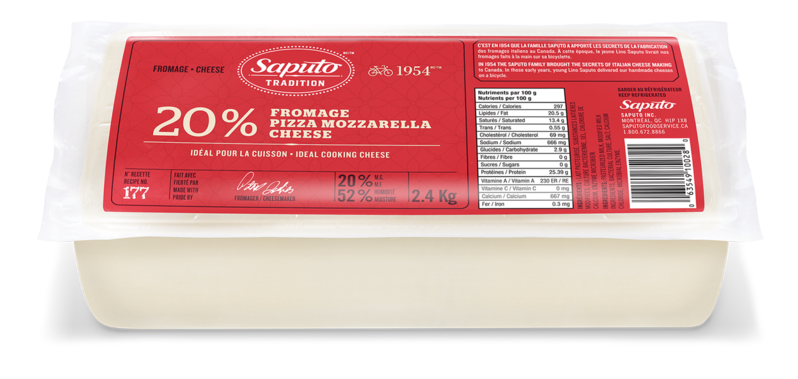 Saputo 20% Pizza Mozzarella 2.4kg