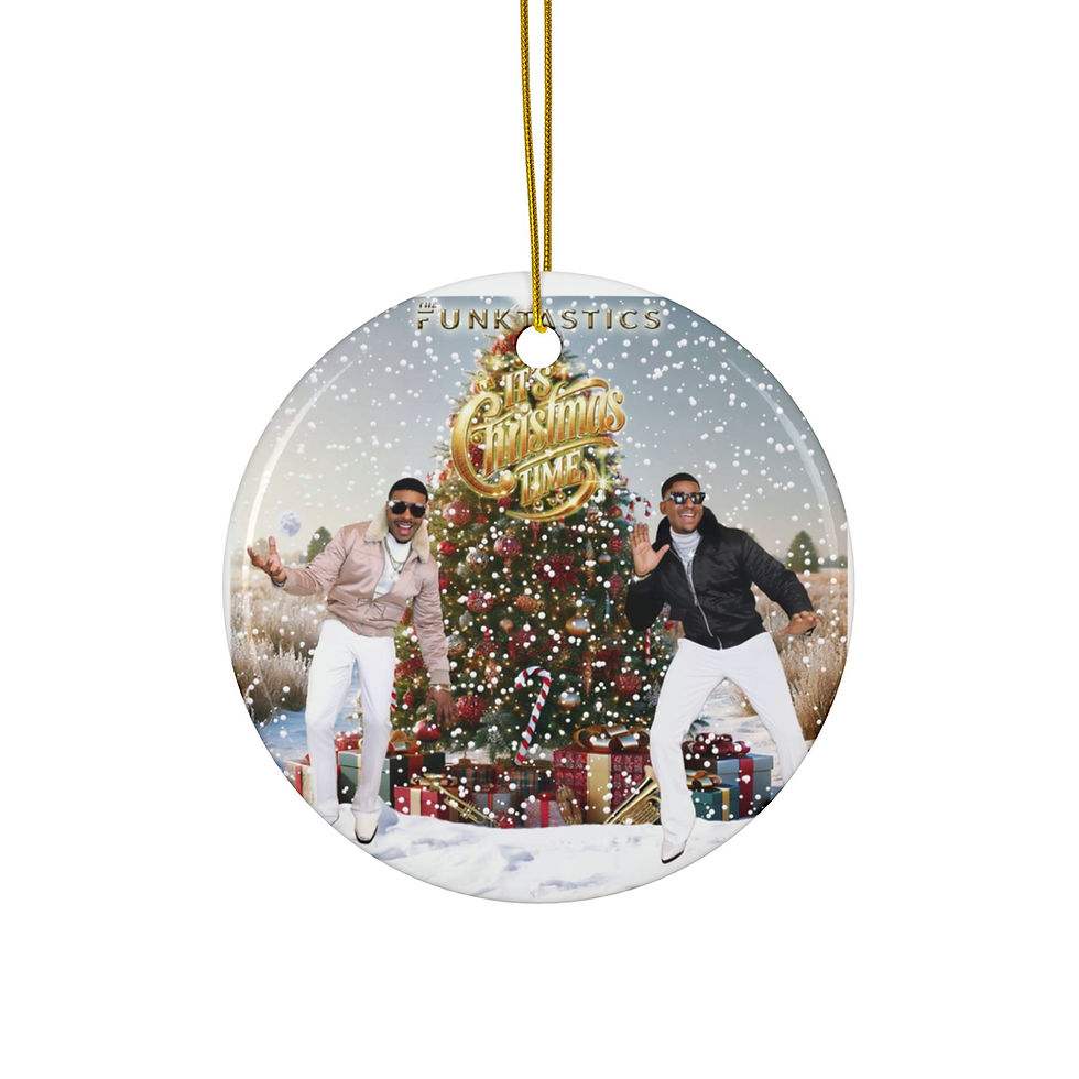 Thumbnail: The Funktastics "It's Christmas Time" Ceramic Ornaments, Double-Sided keepsakes!