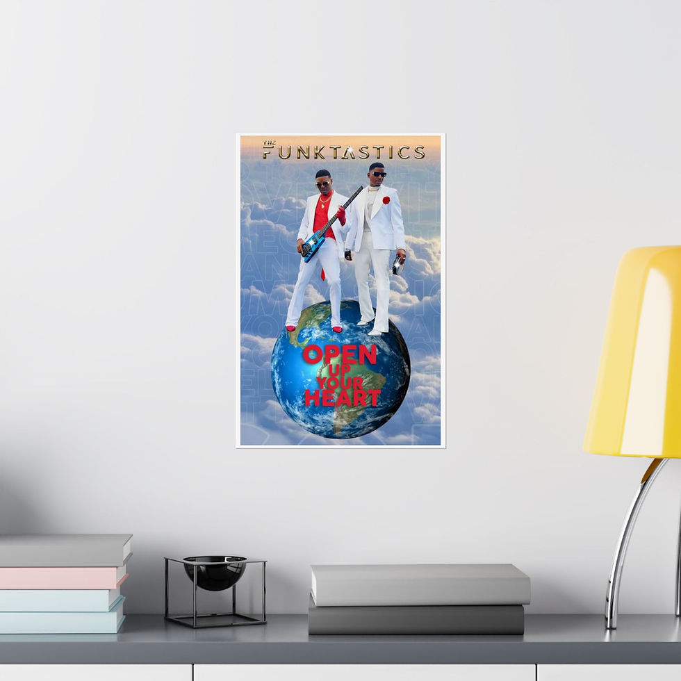 Thumbnail: Stylish Matte Vertical THE FUNKTASTICS Heart Posters, Funky Wall Decor!