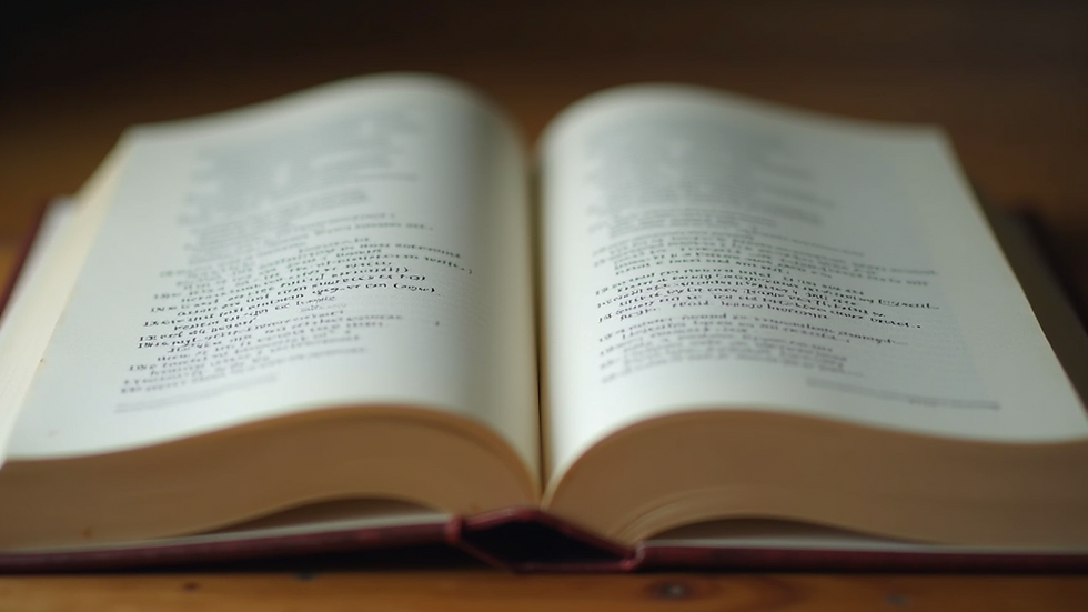 Close-up view of an open book with handwritten poetry