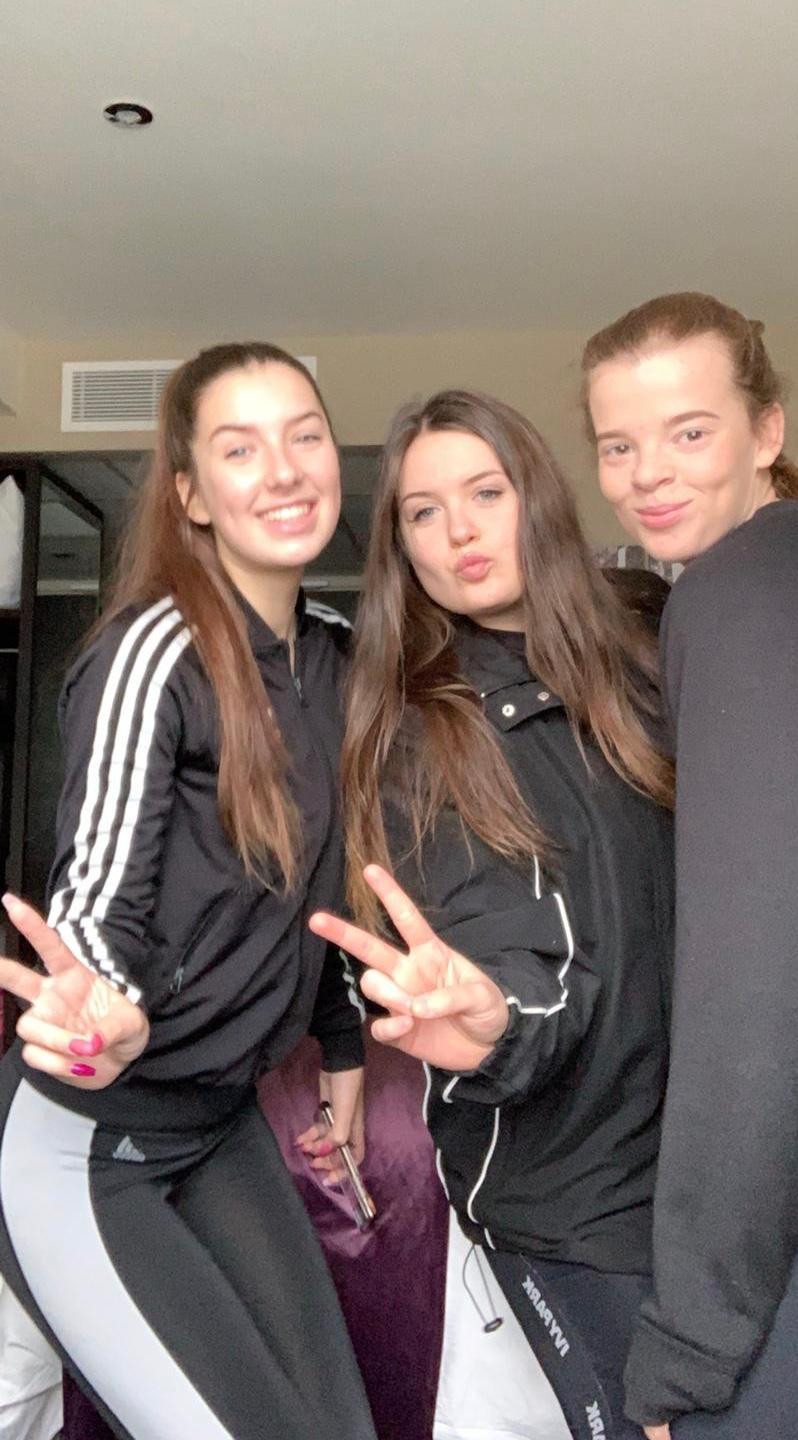 Liv, Teyha and Megan in a post pass pouty pose!