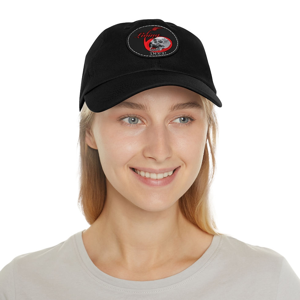 Thumbnail: Dad Hat with Leather Patch (Round)