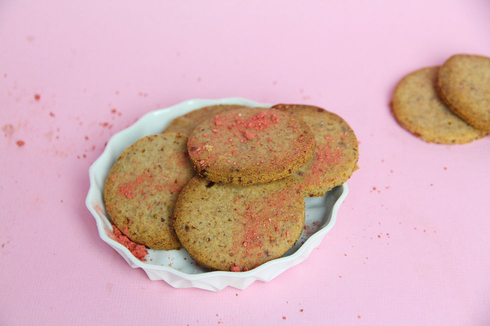 zandkoekjes aardbeienpoeder