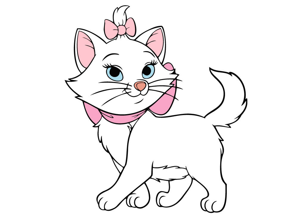 Marie the white kitten SVG for Cricut