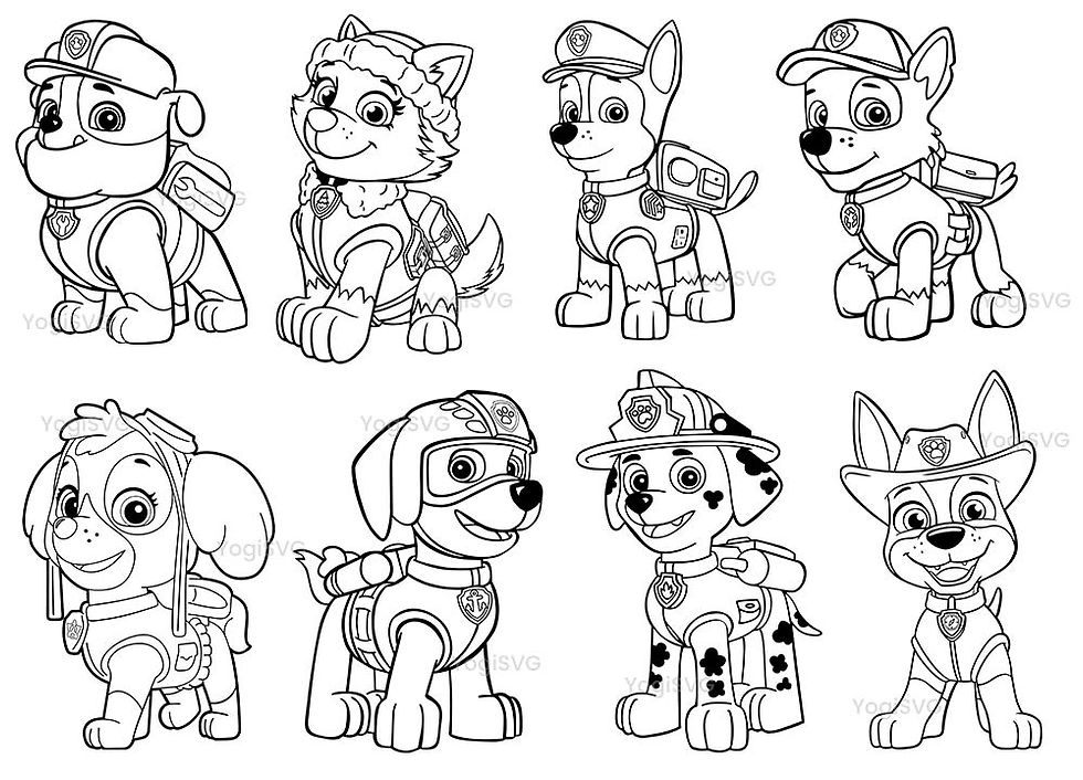 Paw Patrol Outline SVG PNG Files