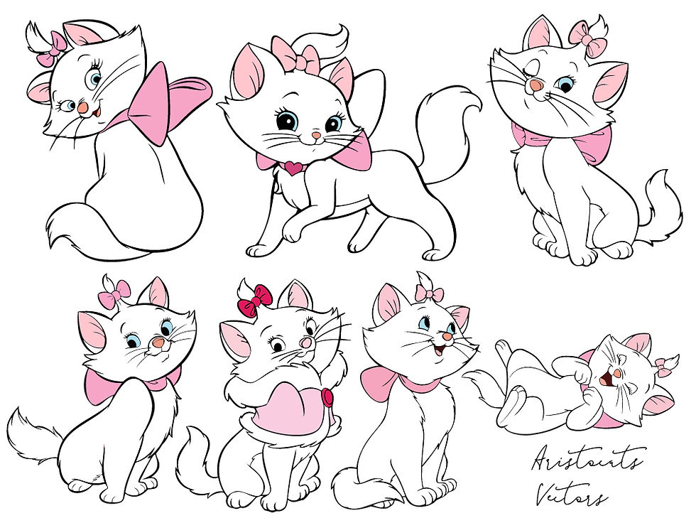 marie the white kitten SVG PNG files