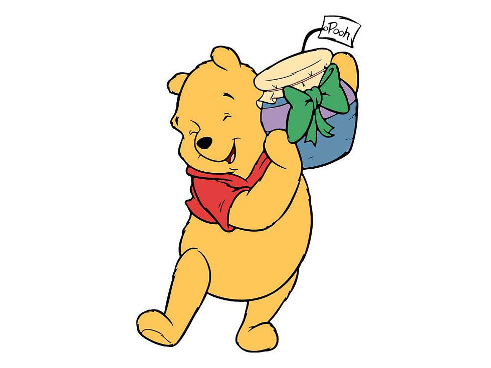 Free Pooh With Honey Pot SVG PNG cut files for Cricut