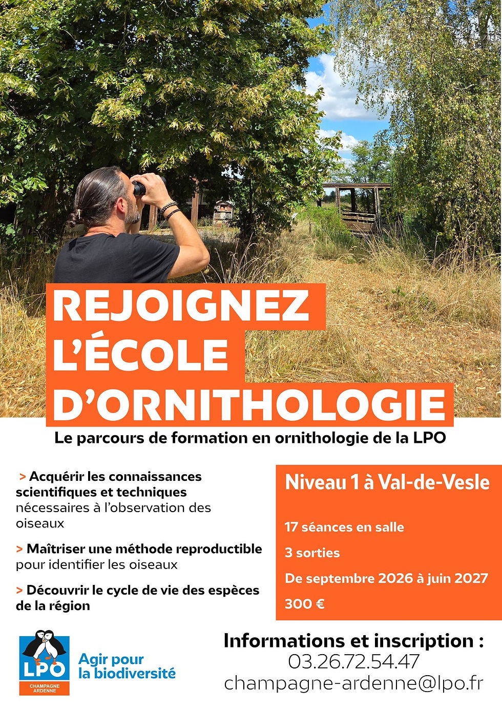 Rejoignez l'école d'ornitologie de la LPO