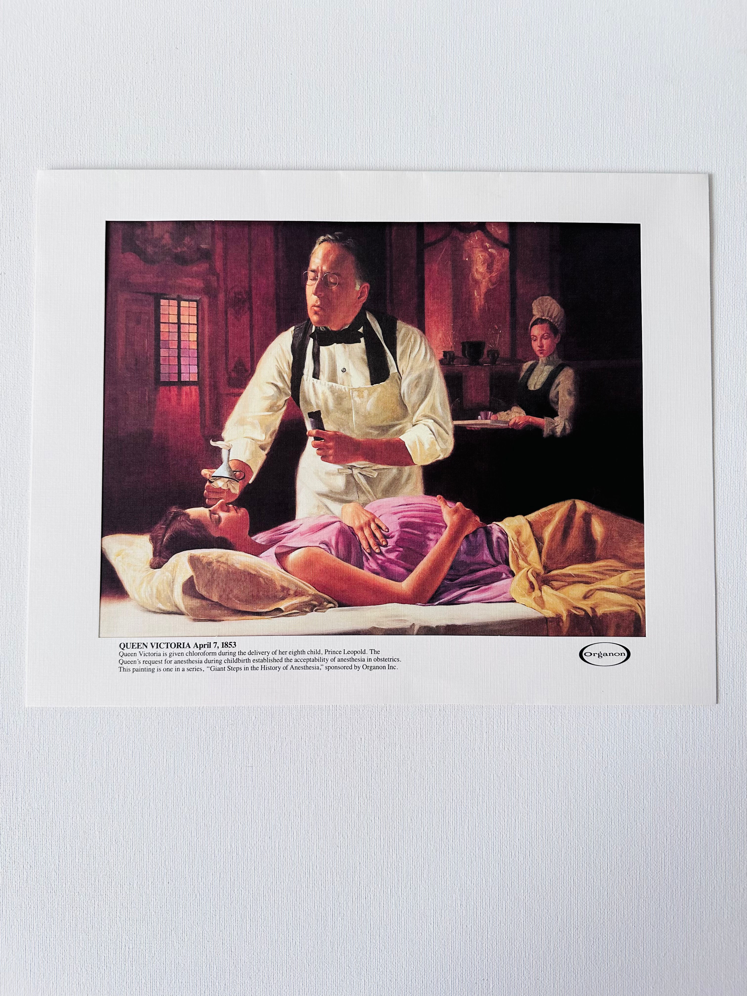 Vintage Organon “Queen Victoria & Chloroform” Medical History Print | 11x14
