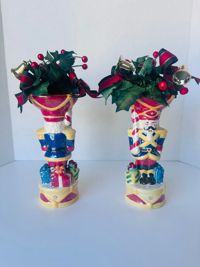 Miniatura: Pair Vintage Christopher Radko Nutcracker Dandy Candleholders