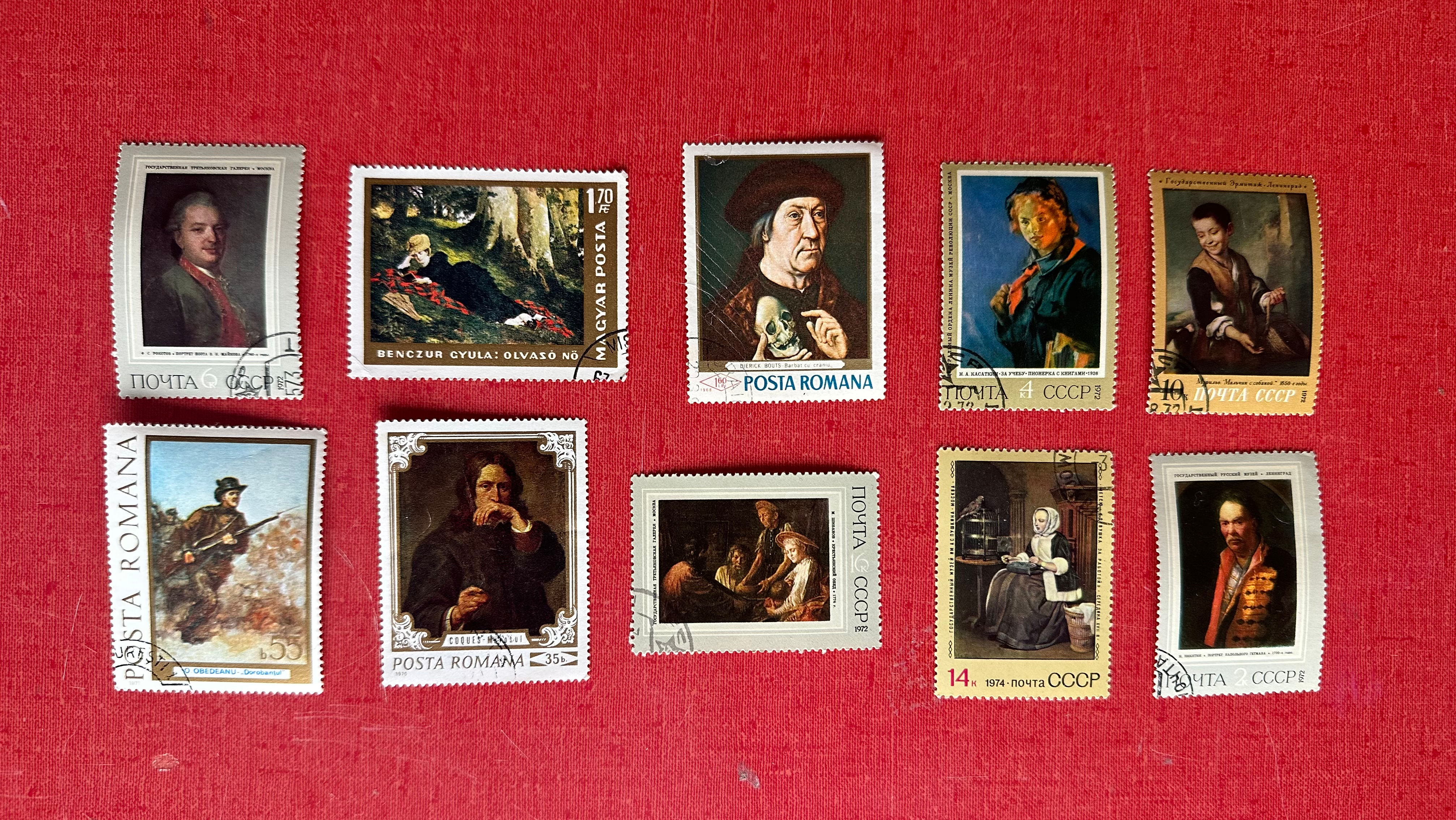 Set of 10 Old World Portraits Curated Vintage International Stamps