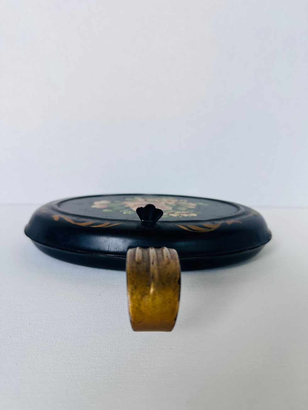 Thumbnail: Vintage Toleware Floral Silent Butler Crumb Catcher