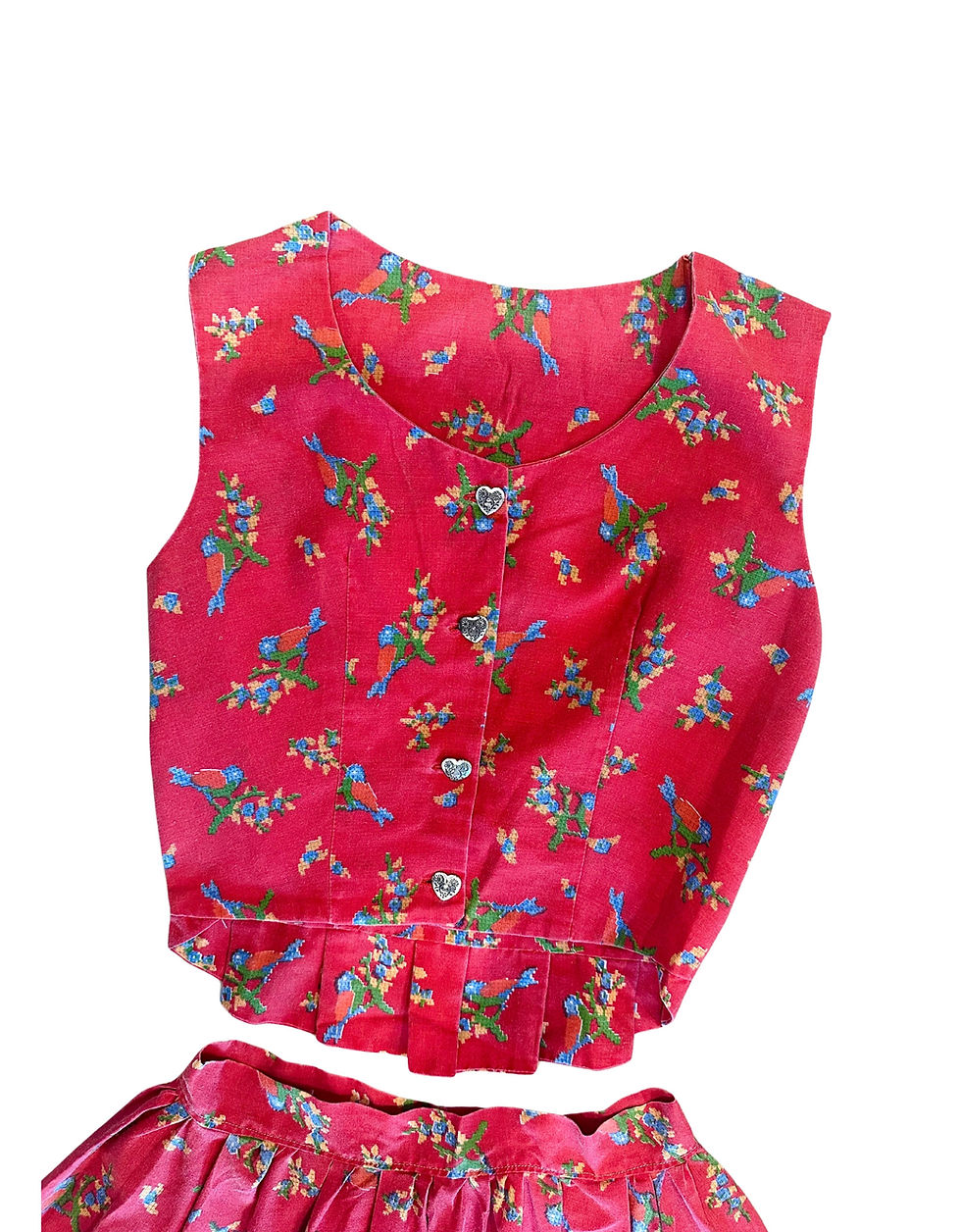 Miniatura: Vintage Red Cotton 2 Piece Skirt & Top