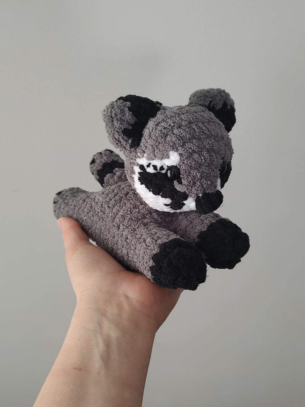 Racoon crochet plush stuffy & Wild Heart Waterproof sticker