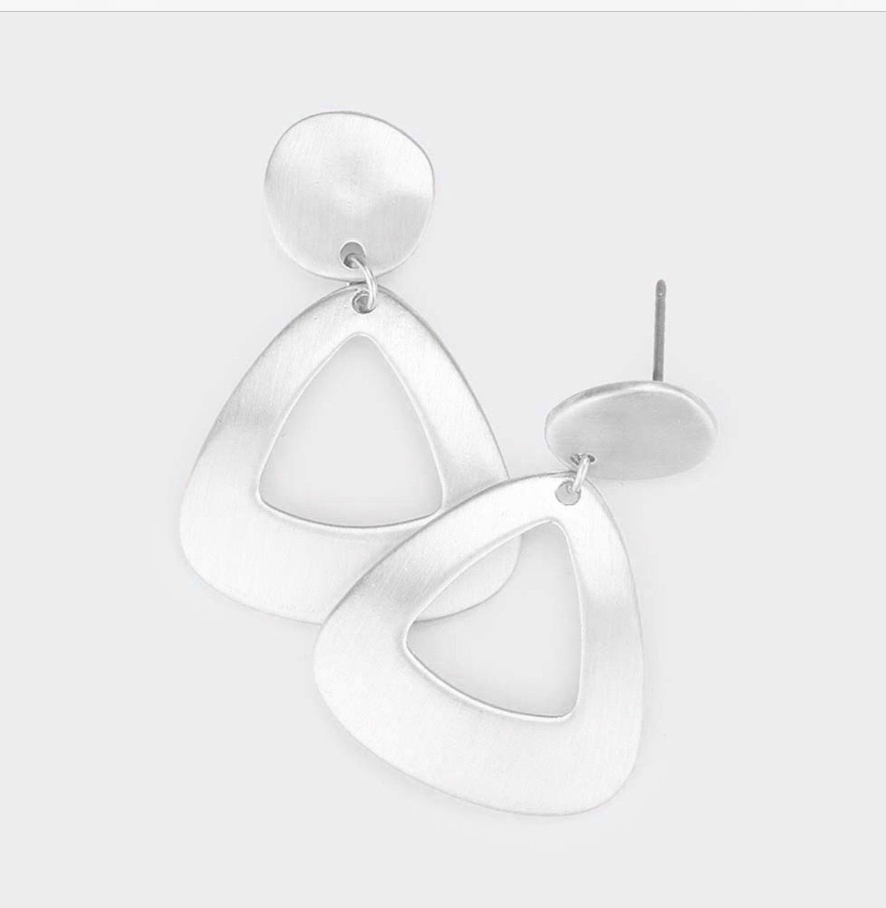 Cut Out Metal Triangle Dangle Earrings