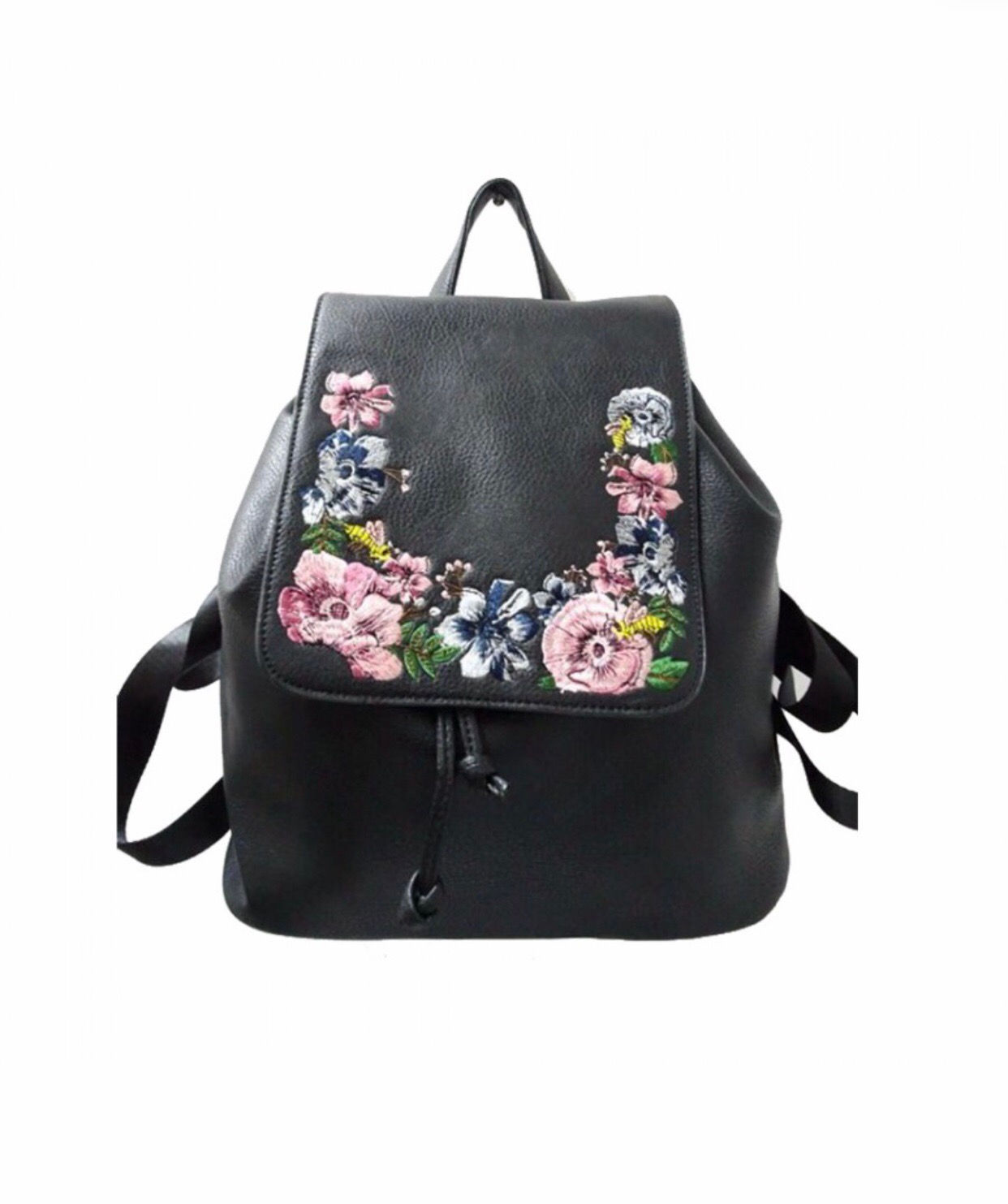 Black Floral Napsack