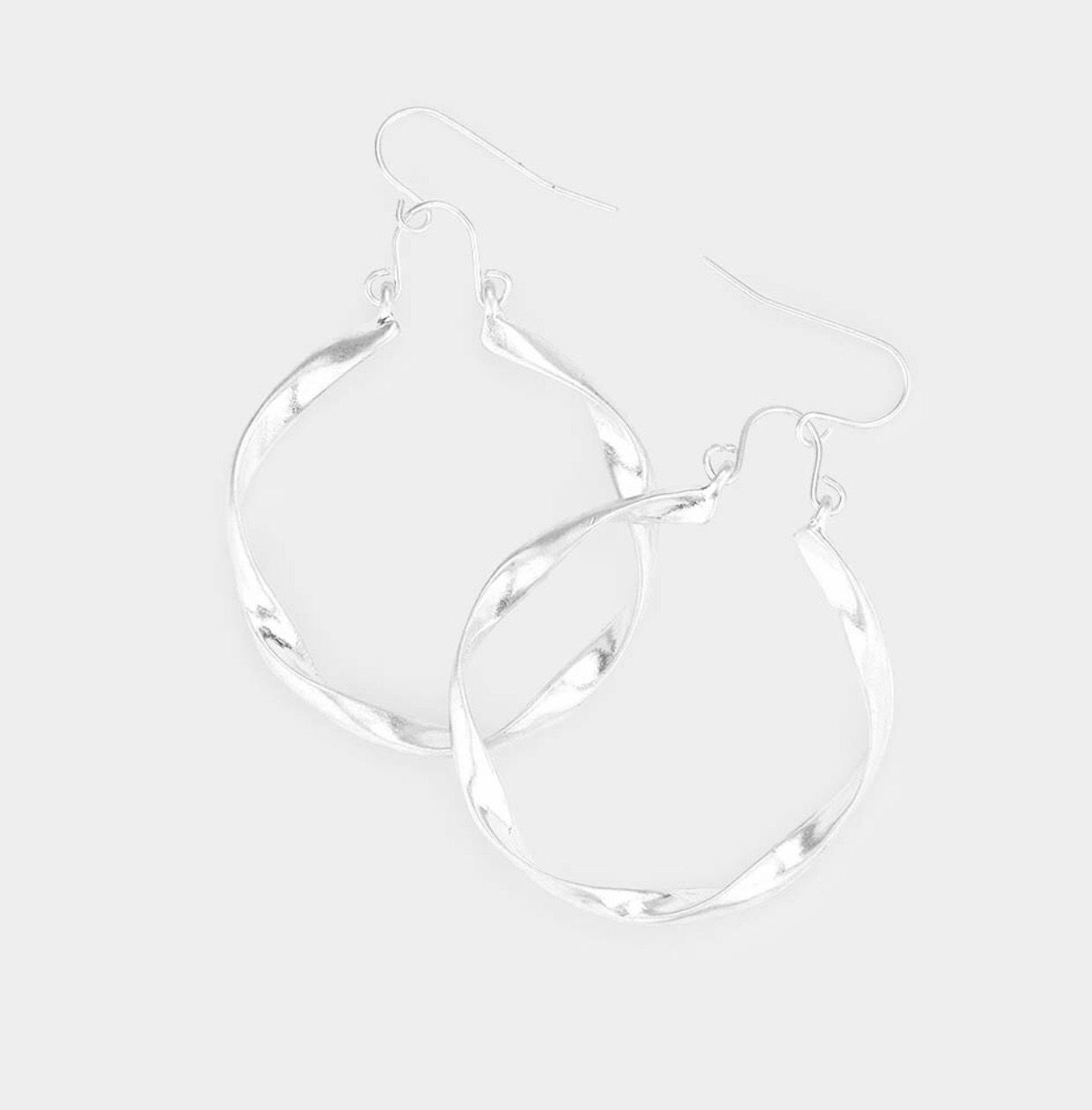 Twisted Metal Open Circle Dangle Earrings