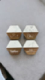 HEXAGON WOOD AND MARBLE COASTERS