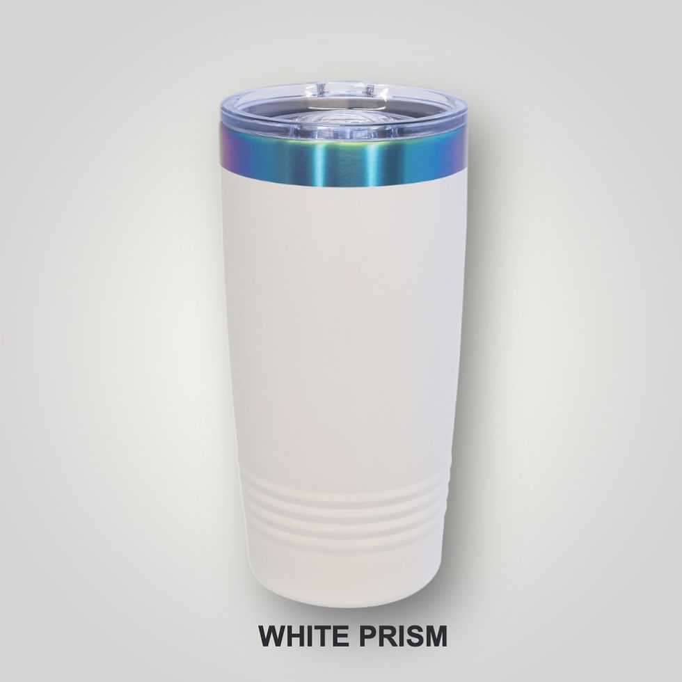 Thumbnail: 20 oz. ION PLATED WHITE PRISM BEVERAGE TUMBLER