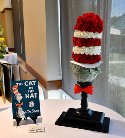cat and the hat fun flower arrangement at the flower show