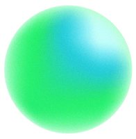 Green neon glowing bubble orb