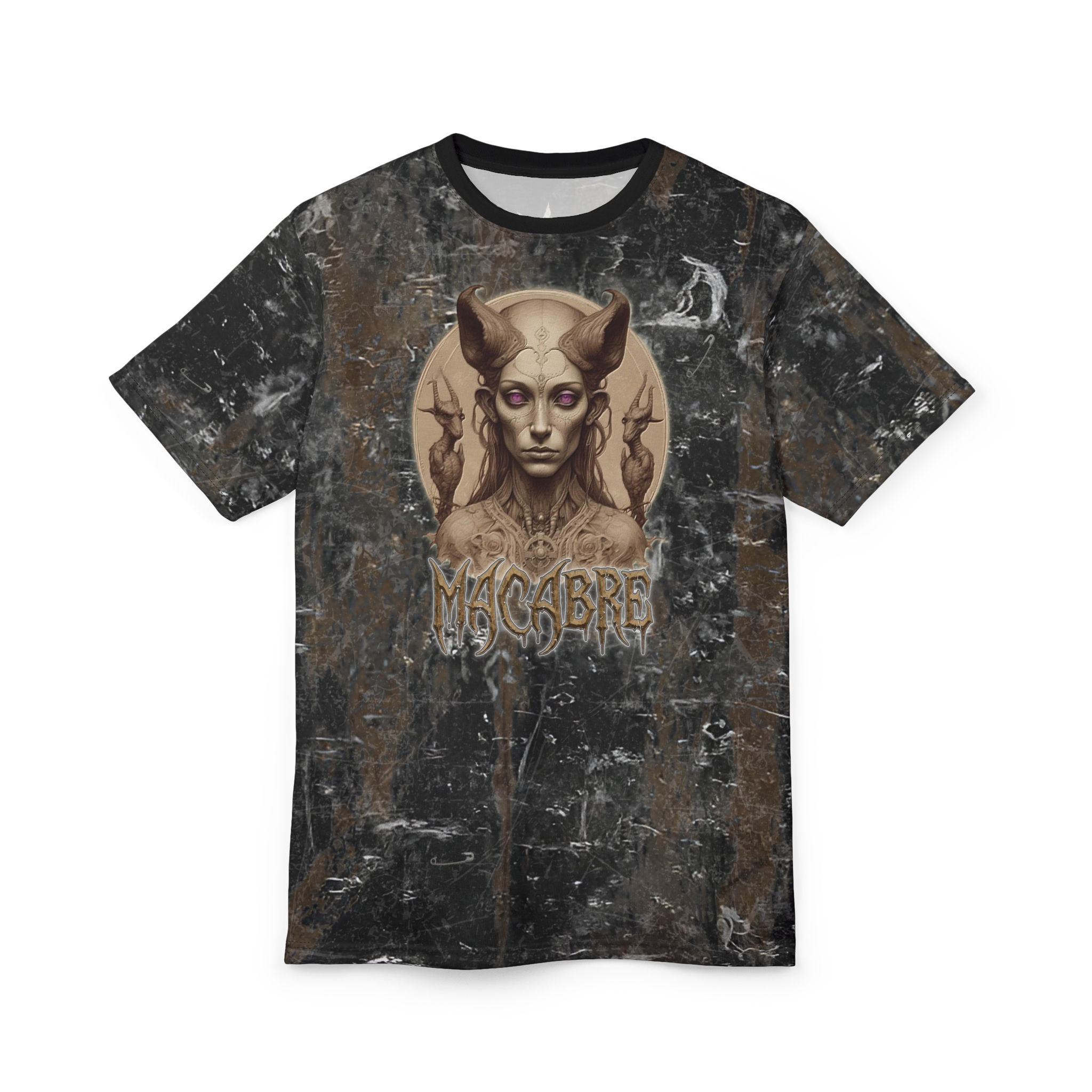F&W Distressed Gothic Black Tee - The Macabre