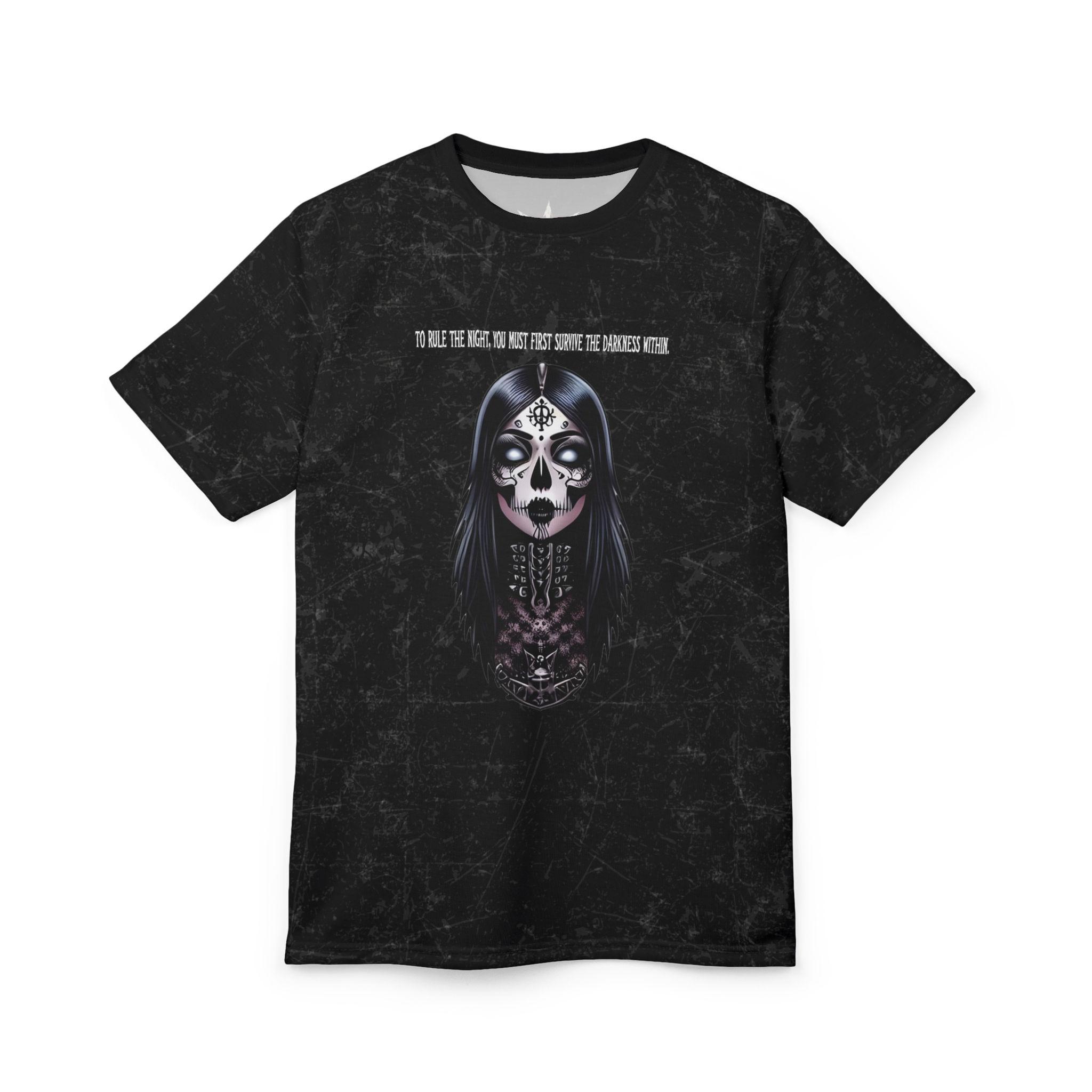 F&W Distressed Gothic Black  Tee - DARKNESS WITHIN