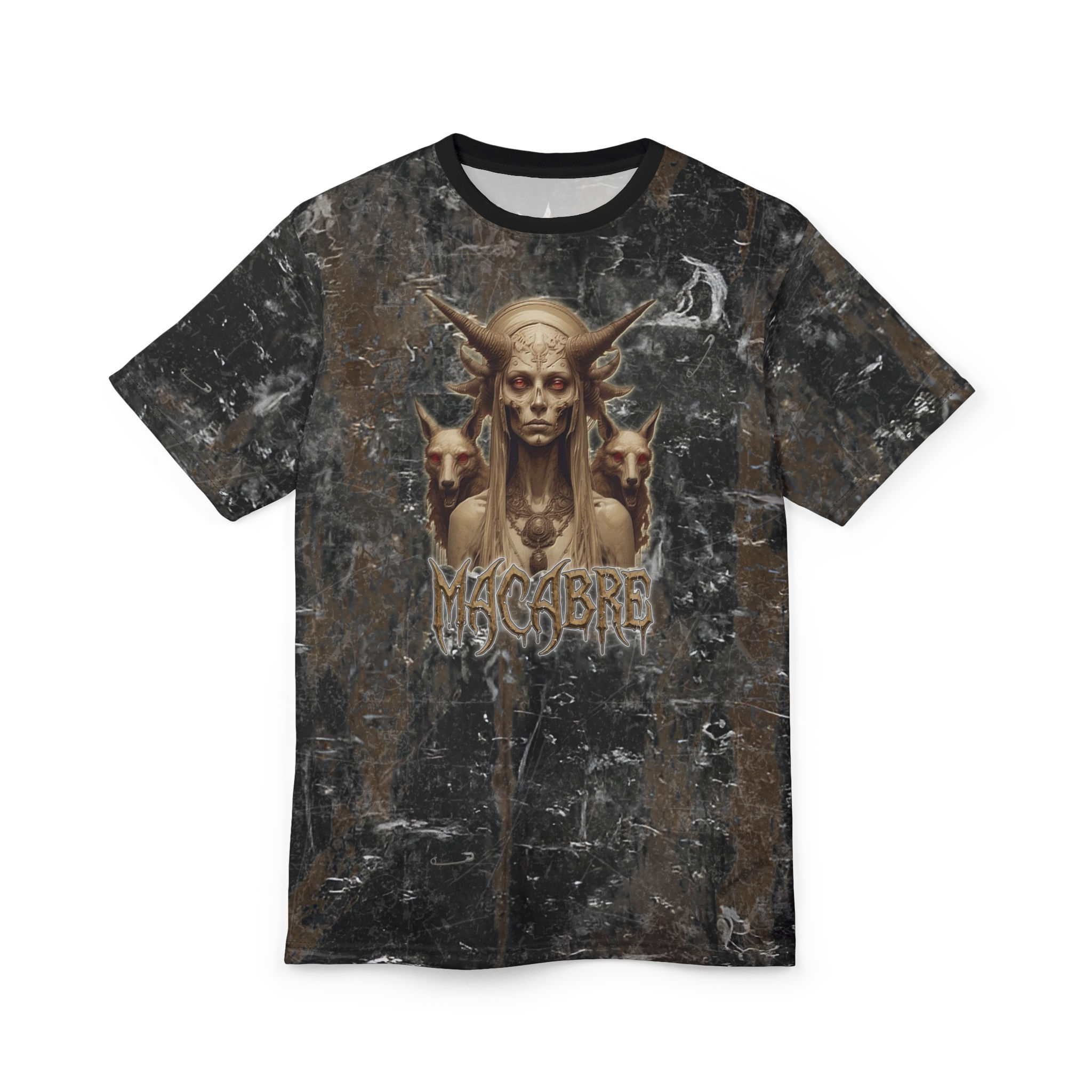 F&W Distressed Gothic Black Tee - The Macabre