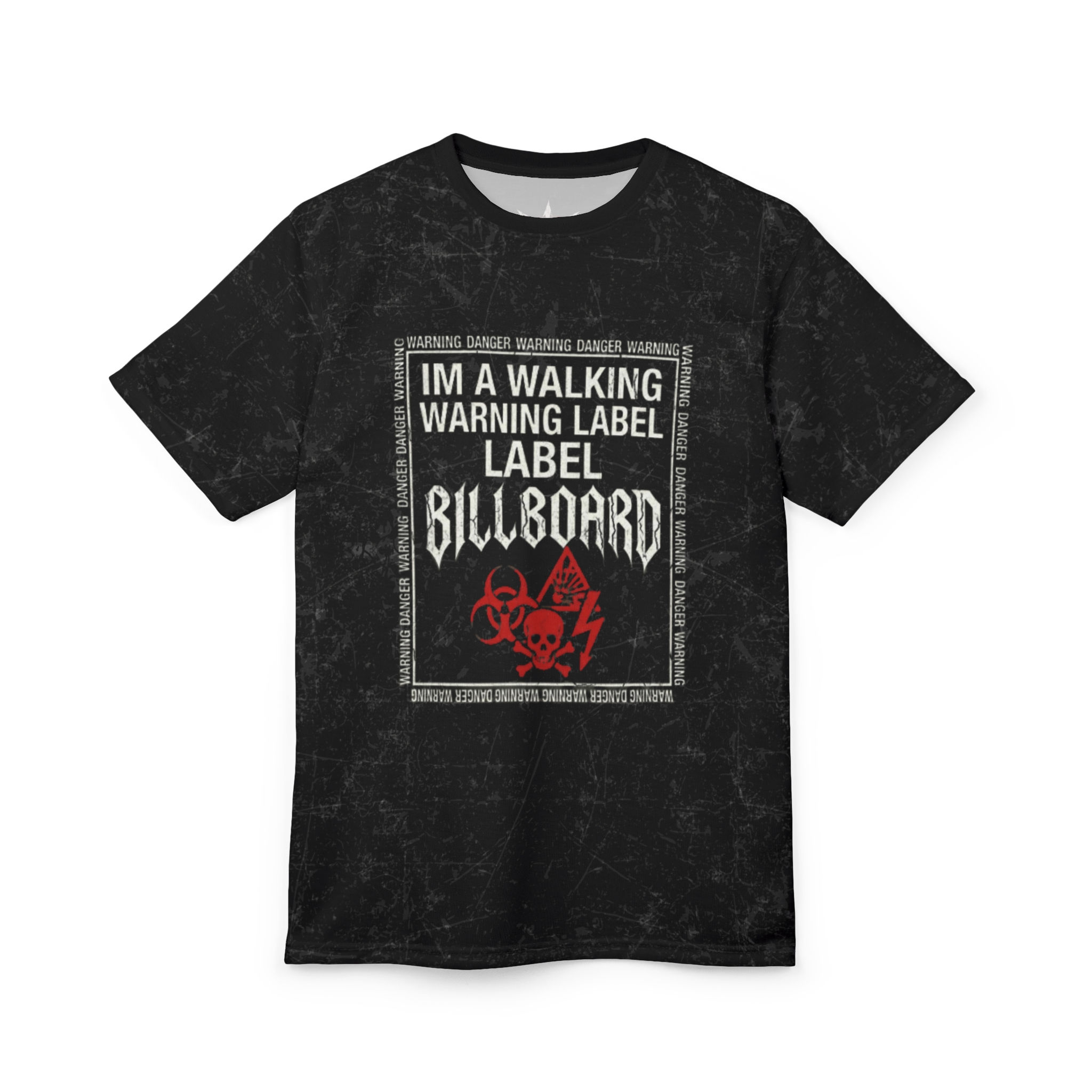 F&W Distressed Gothic Black Tee - BILLBOARD