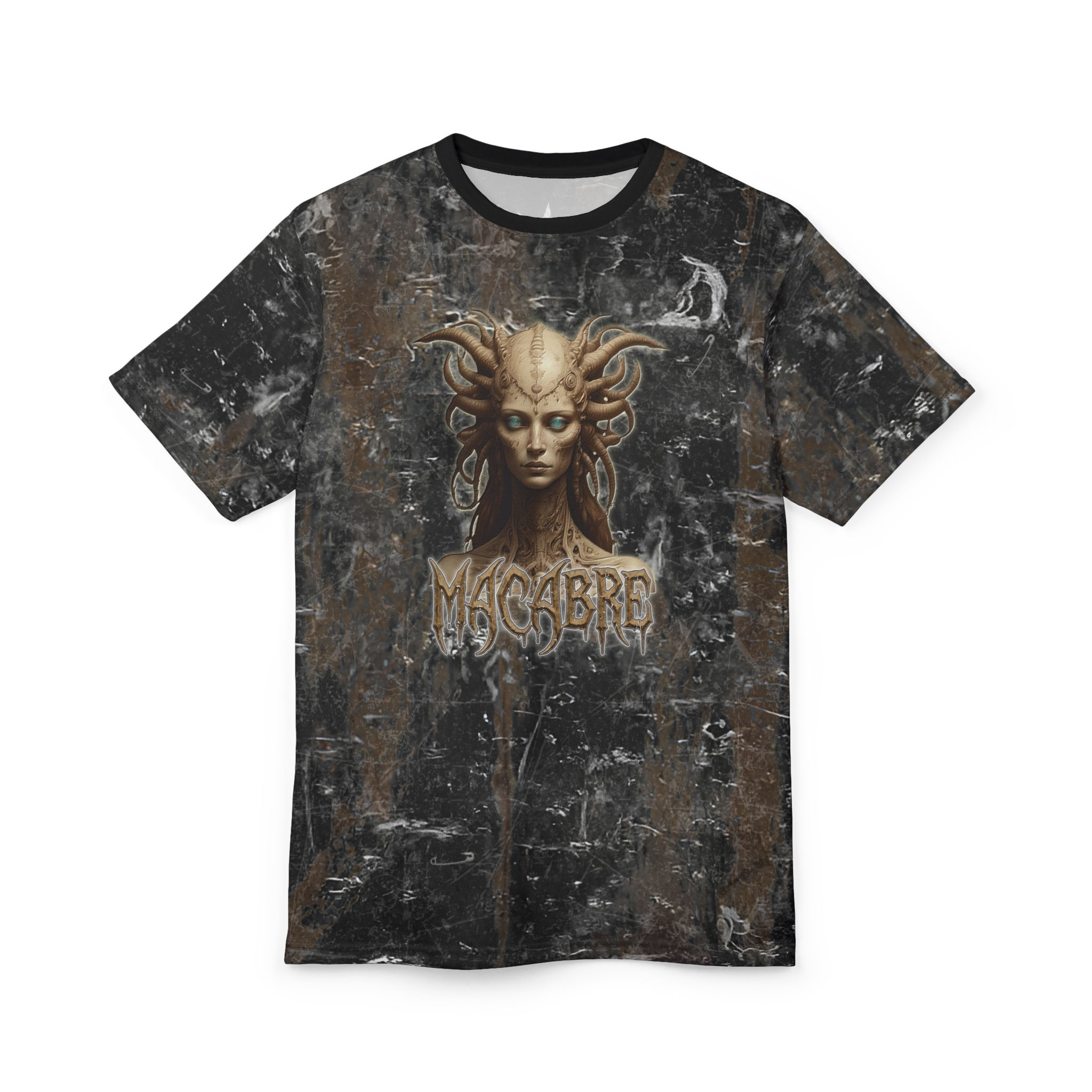 F&W Distressed Gothic Black Tee - The Macabre