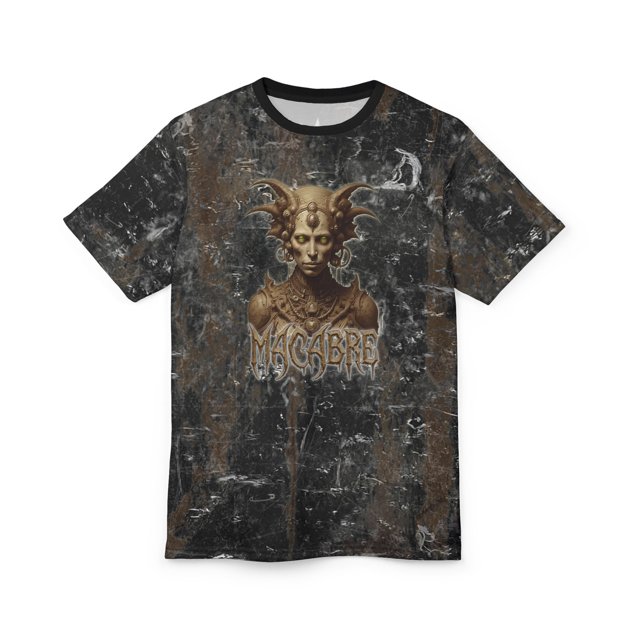 F&W Distressed Gothic Black Tee - The Macabre