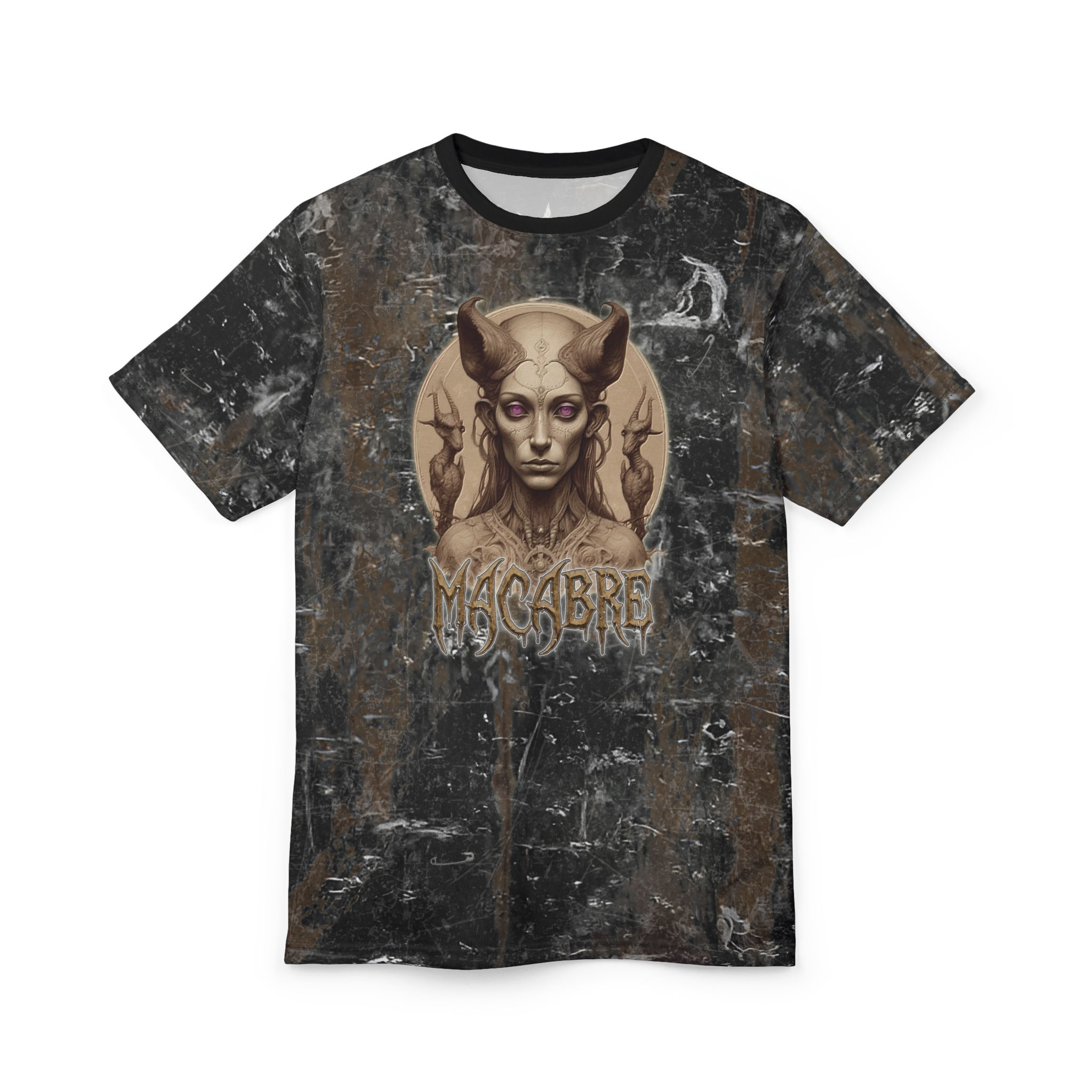 F&W Distressed Gothic Black Tee - The Macabre