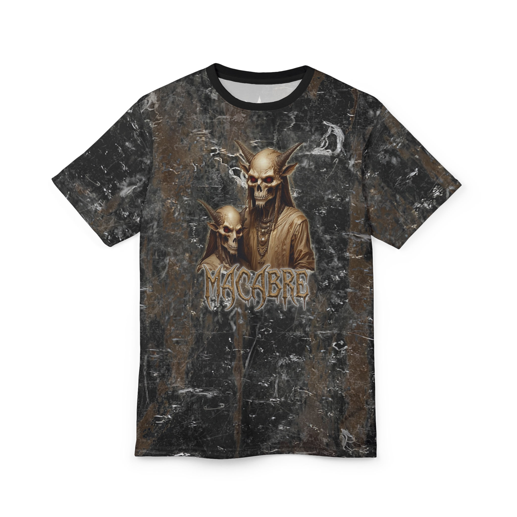 F&W Distressed Gothic Black Tee - The Macabre