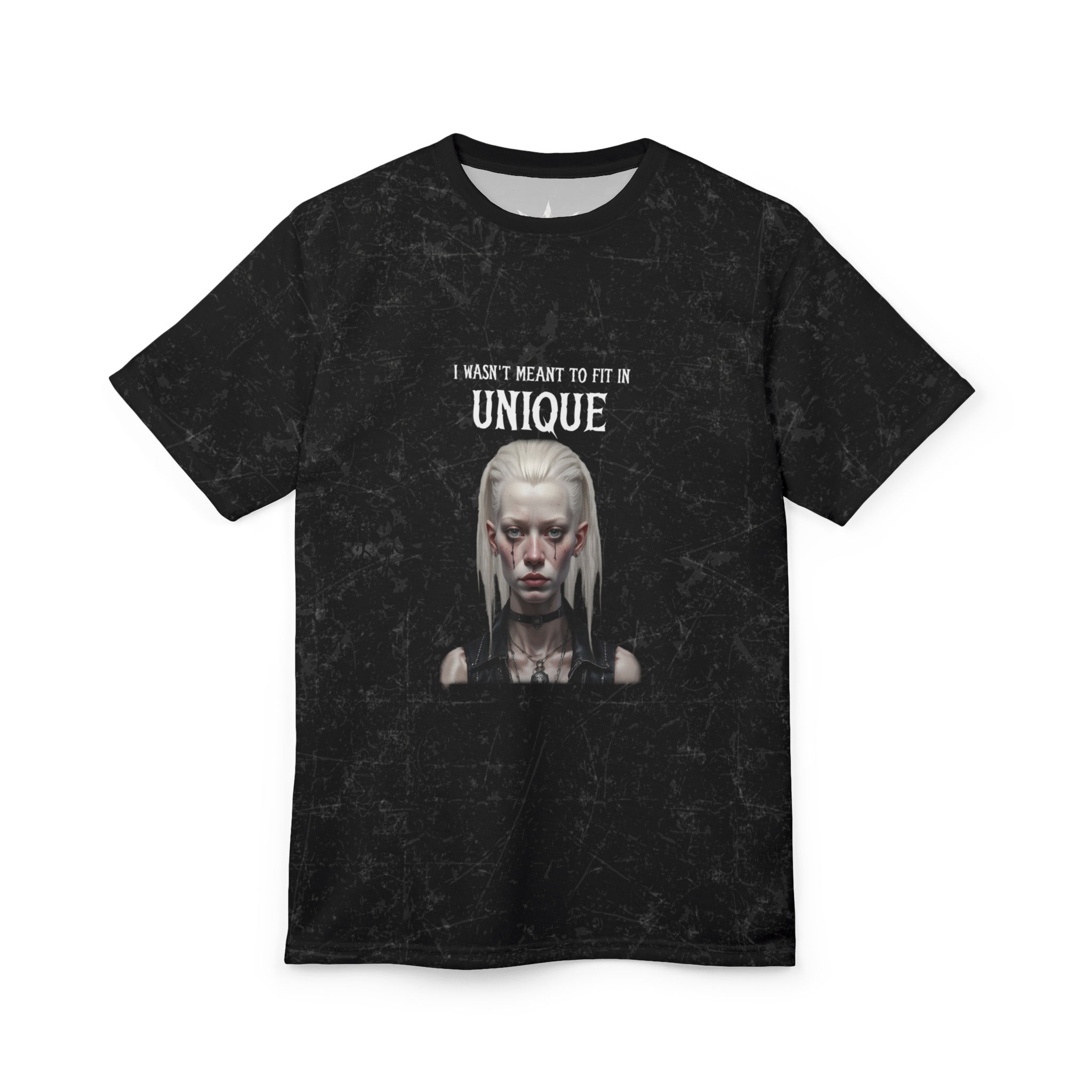 F&W Distressed Gothic Black  Tee - UNIQUE