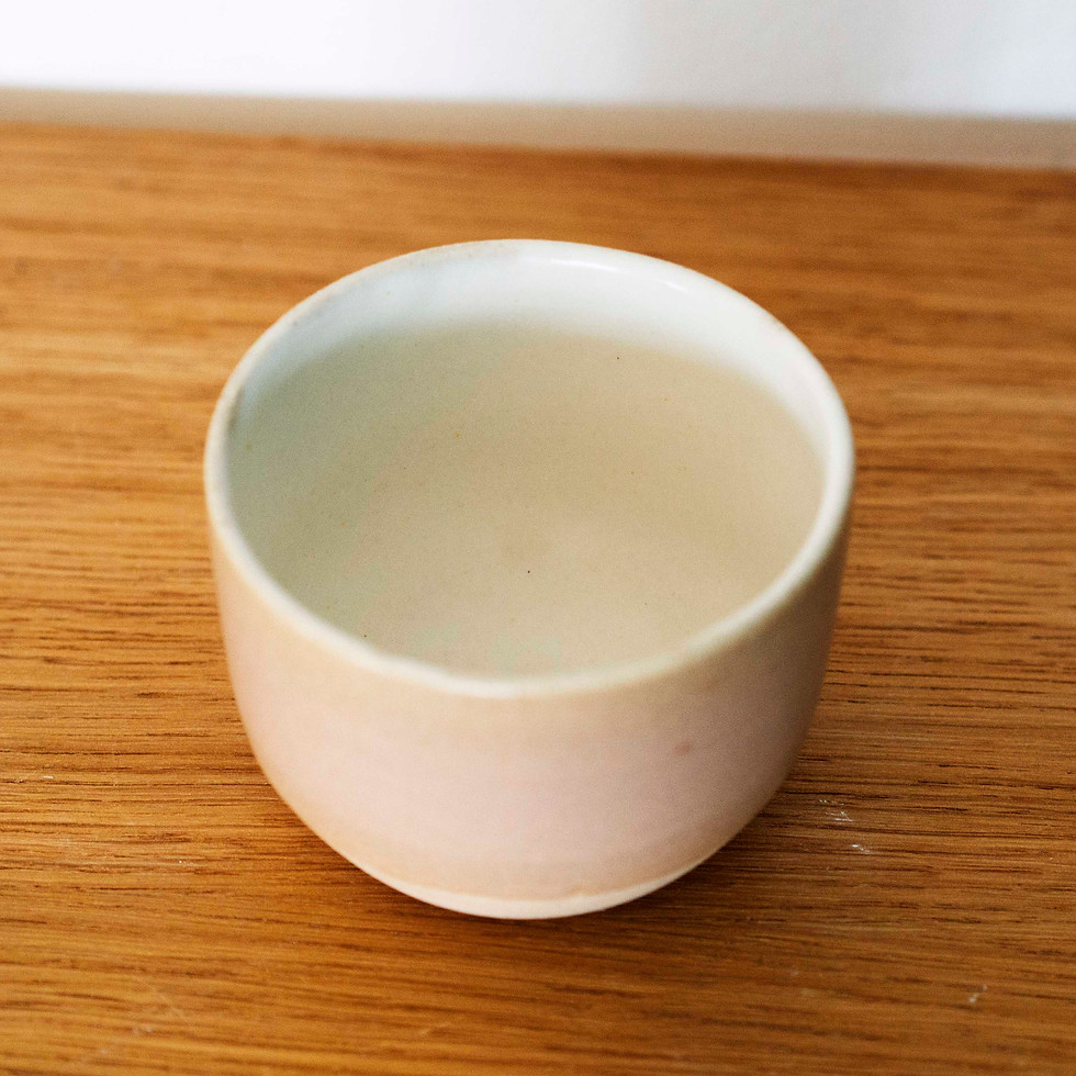 Miniature : tasse à café en céramique - gris rose - vue de dessus