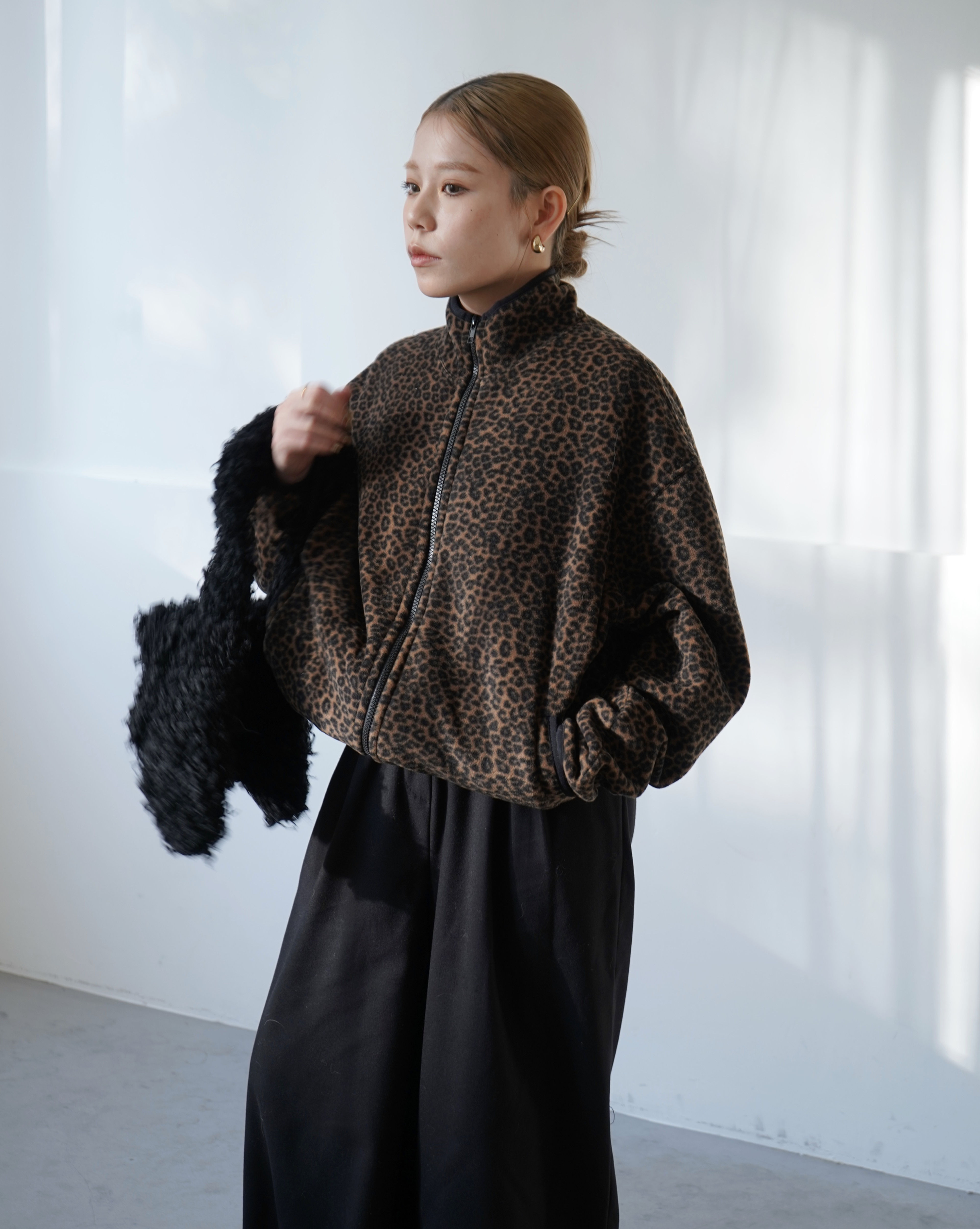 leopard zipper jacket