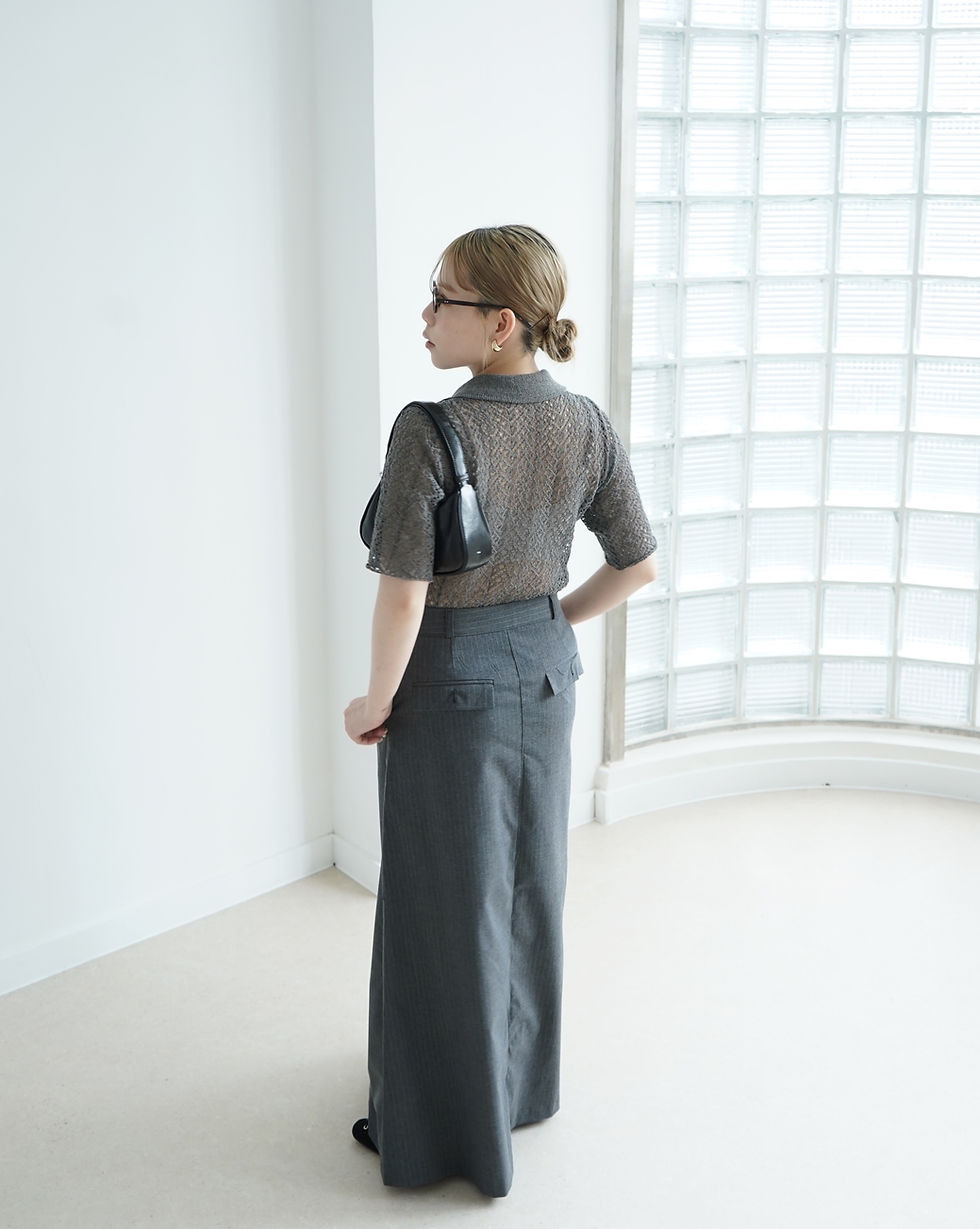 Thumbnail: Meshed ruffle blouse