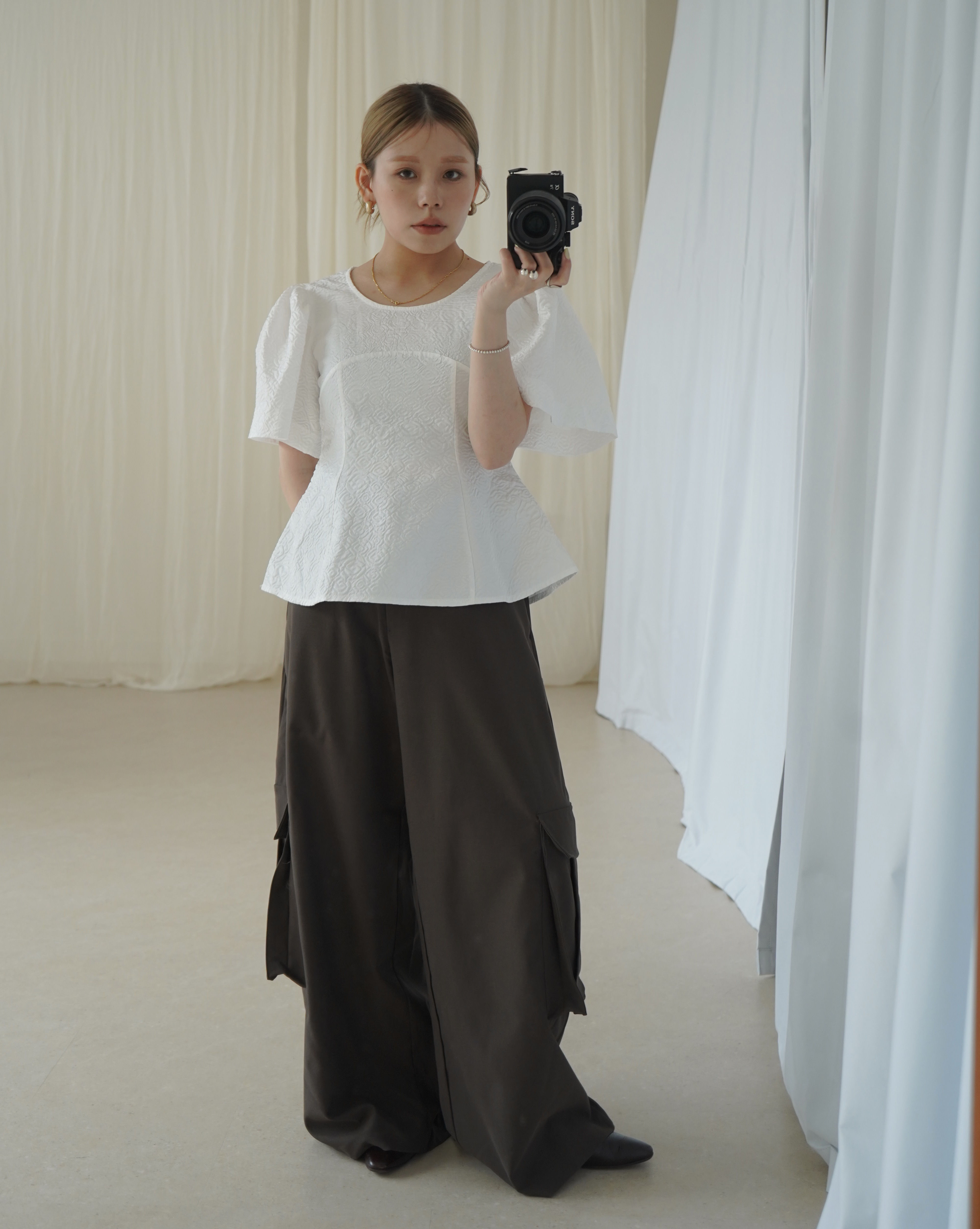 jacquard roes blouse