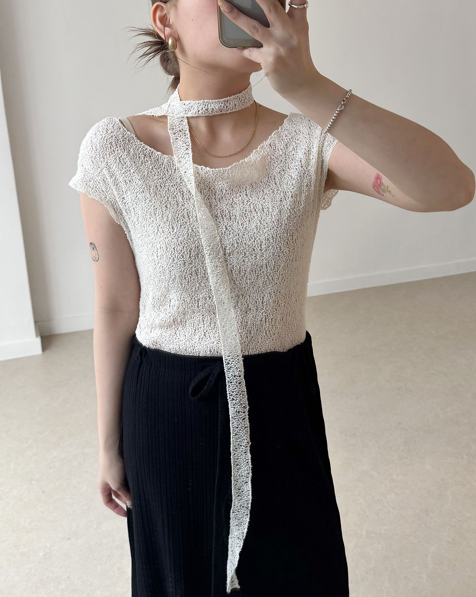 Thumbnail: texture scarf set tee 