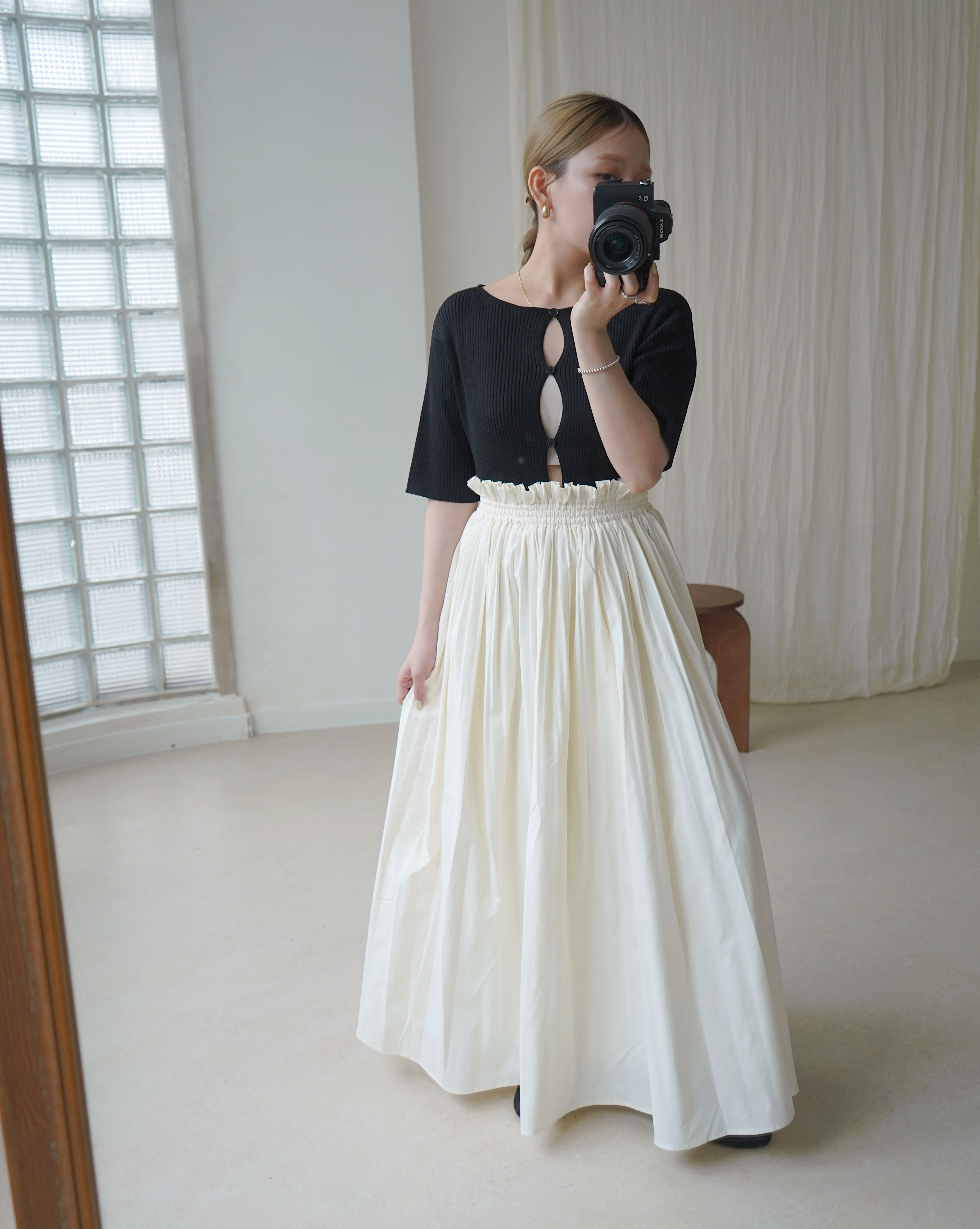 pleated flared skirt 
