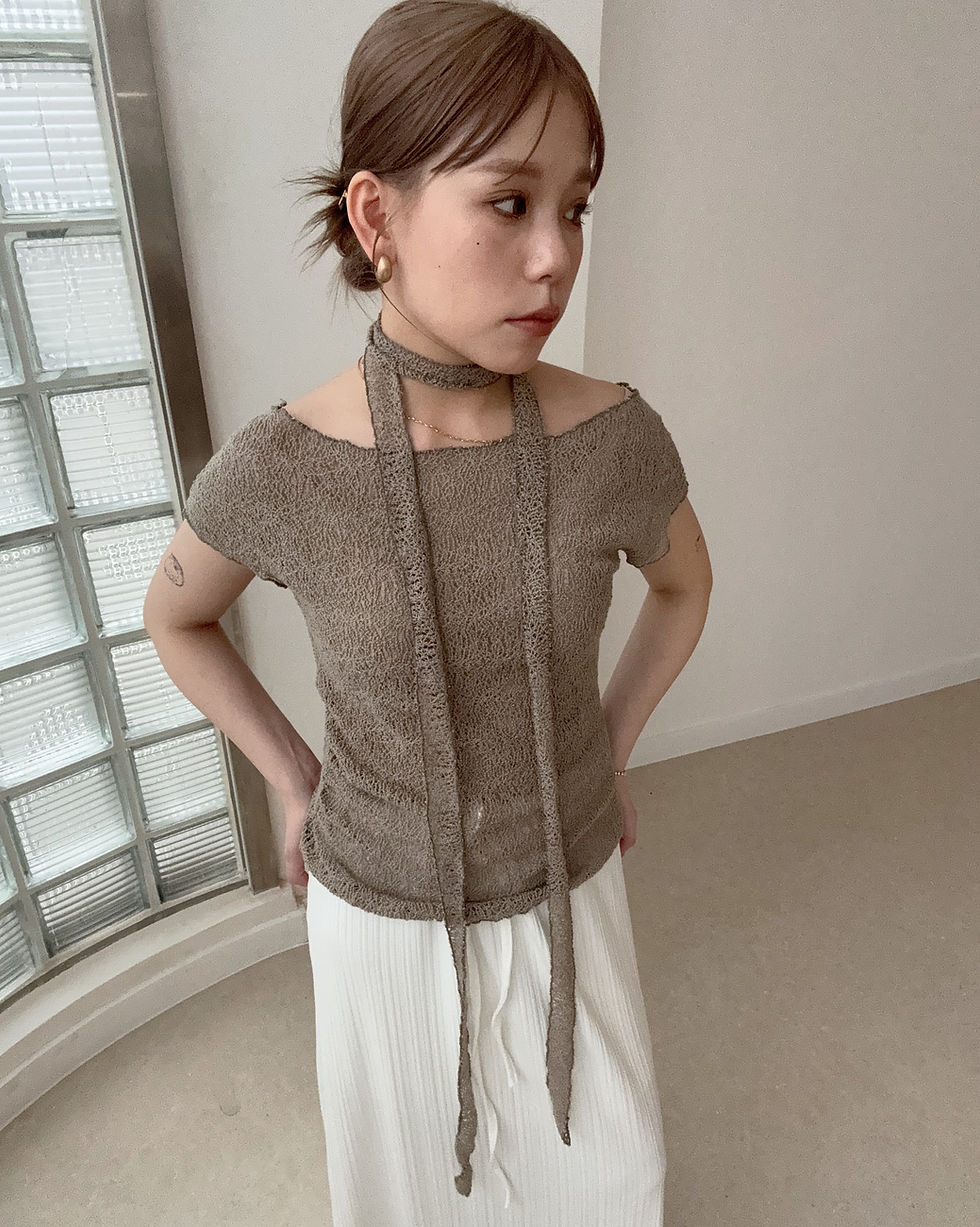 Thumbnail: texture scarf set tee 