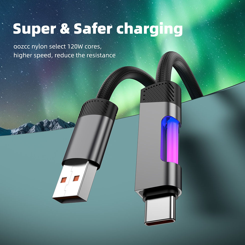 Thumbnail: RGB Fast Charging Cable 120W 6A USB Type C Charge Cable with RGB Ambient Light