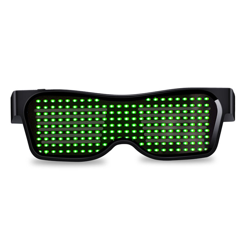 Blue Tooth Programmable Text USB Charging LED Display Glasses