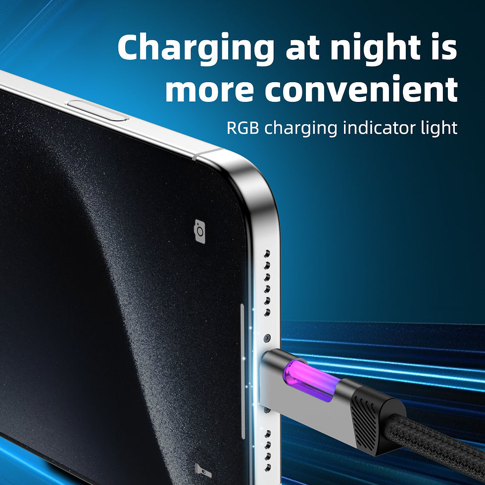 Thumbnail: RGB Fast Charging Cable 120W 6A USB Type C Charge Cable with RGB Ambient Light