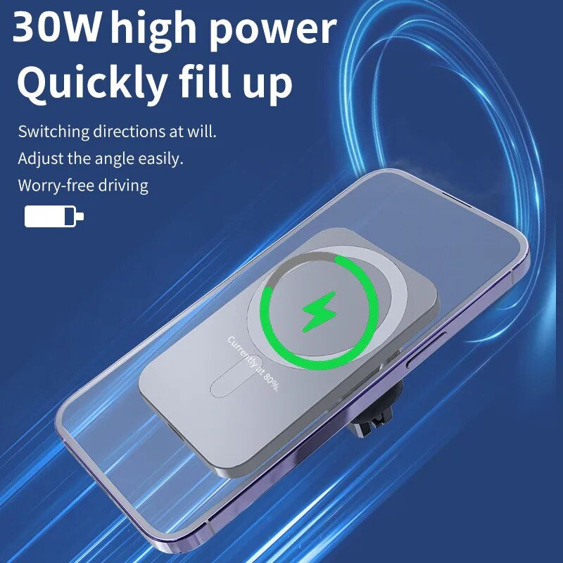 Thumbnail: Magnetic Car Wireless Charger For iPhone 17 16 15 14 13 12 Pro Max 