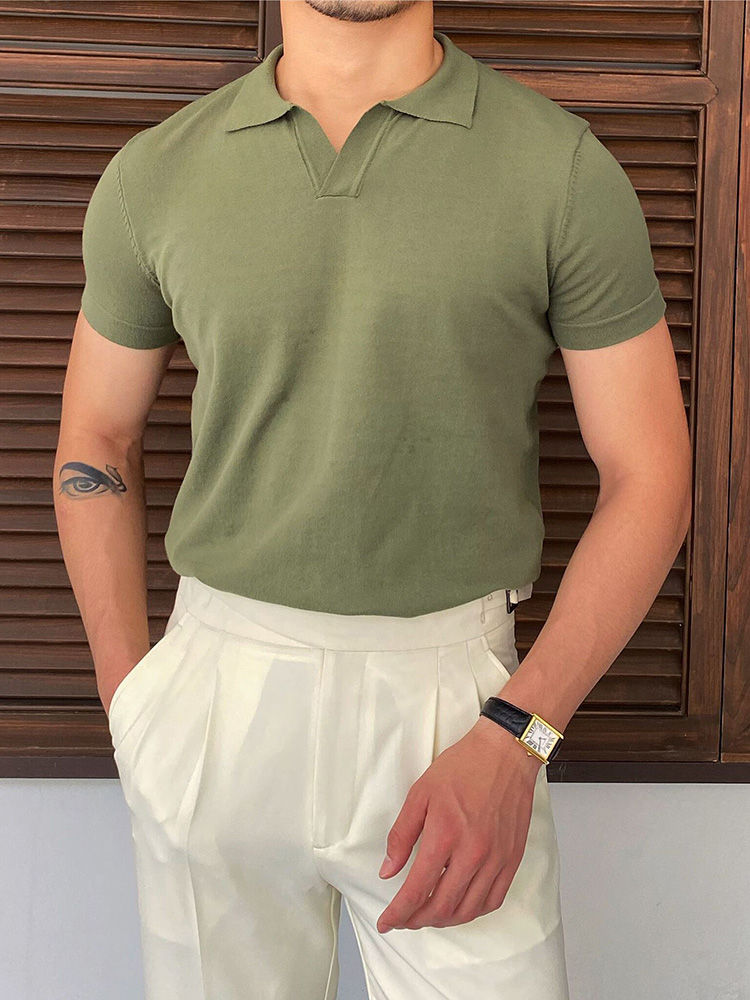 Thumbnail: Summer Men Fashion Polo Shirts Short Sleeve